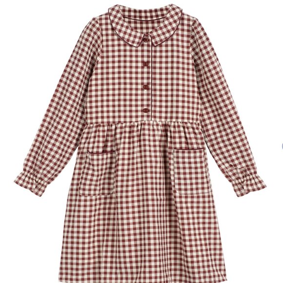 MAISON ME Other - Maison Me Emma Collared Dress, Burgundy & Antique White 2Y